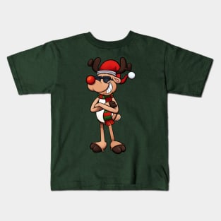 Cool Christmas Reindeer Kids T-Shirt